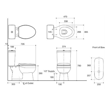 สุขภัณฑ์ 2 ชิ้น KARAT K-75750X-S-WK 3/4.5L สีขาว_1