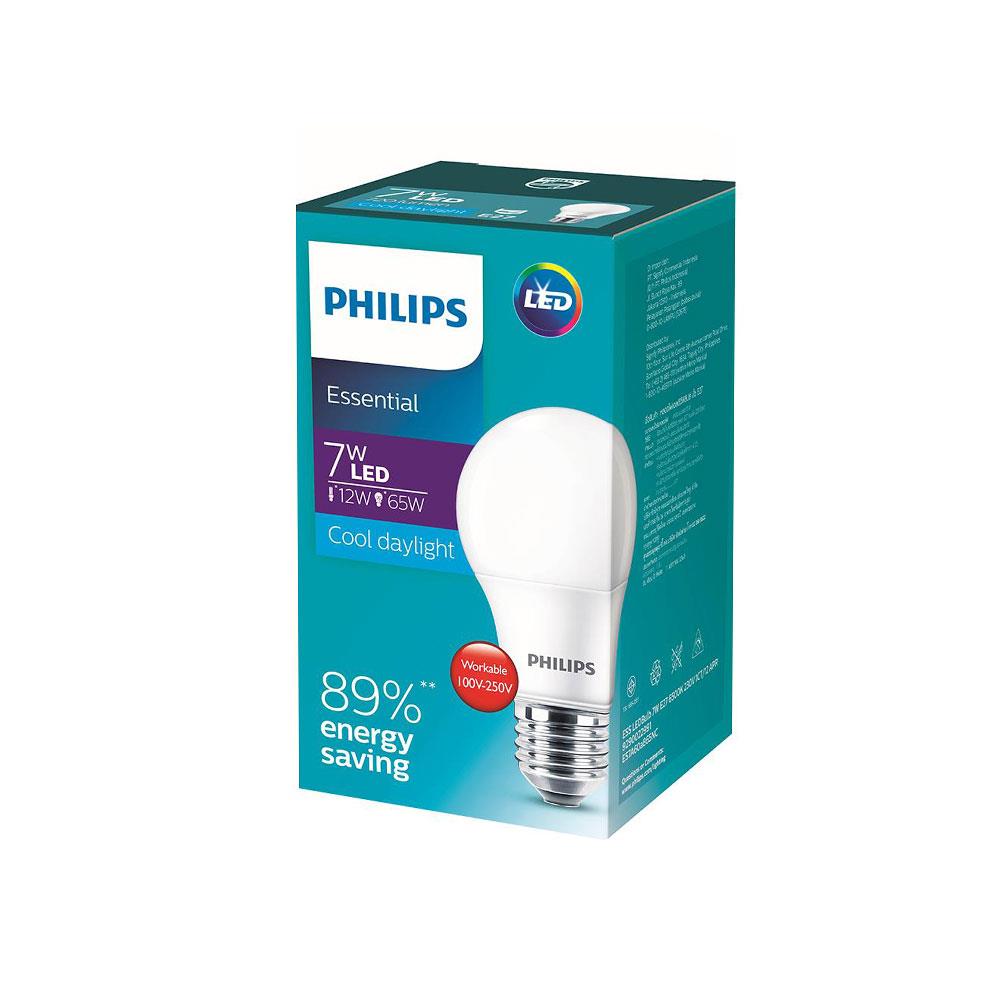 หลอด LED PHILIPS A60 ESSENTIAL 7 วัตต์ DAYLIGHT E27