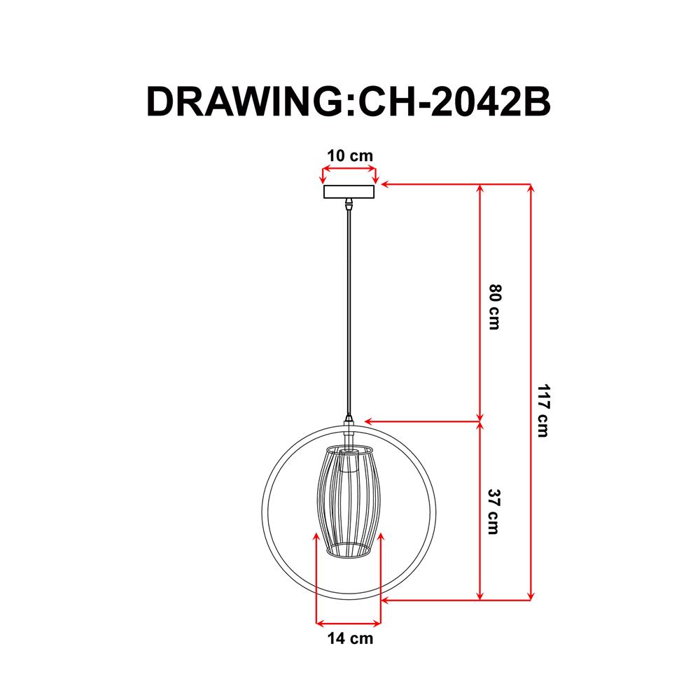 ไฟช่อ EVL CH-2042B สีดำ 1 หัว