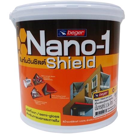 สีน้ำทาภายนอก BEGER NANO1 SHIELD BASE B กึ่งเงา 3.5 ลิตร_0