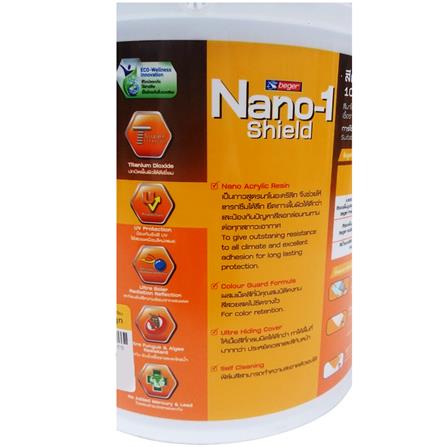 สีน้ำทาภายนอก BEGER NANO1 SHIELD BASE B กึ่งเงา 3.5 ลิตร_3