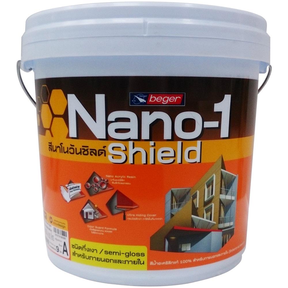 สีน้ำทาภายนอก BEGER NANO1 SHIELD BASE A กึ่งเงา 9 ลิตร