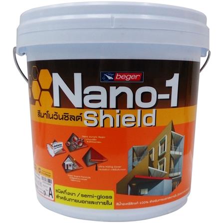 สีน้ำทาภายนอก BEGER NANO1 SHIELD BASE A กึ่งเงา 9 ลิตร_0