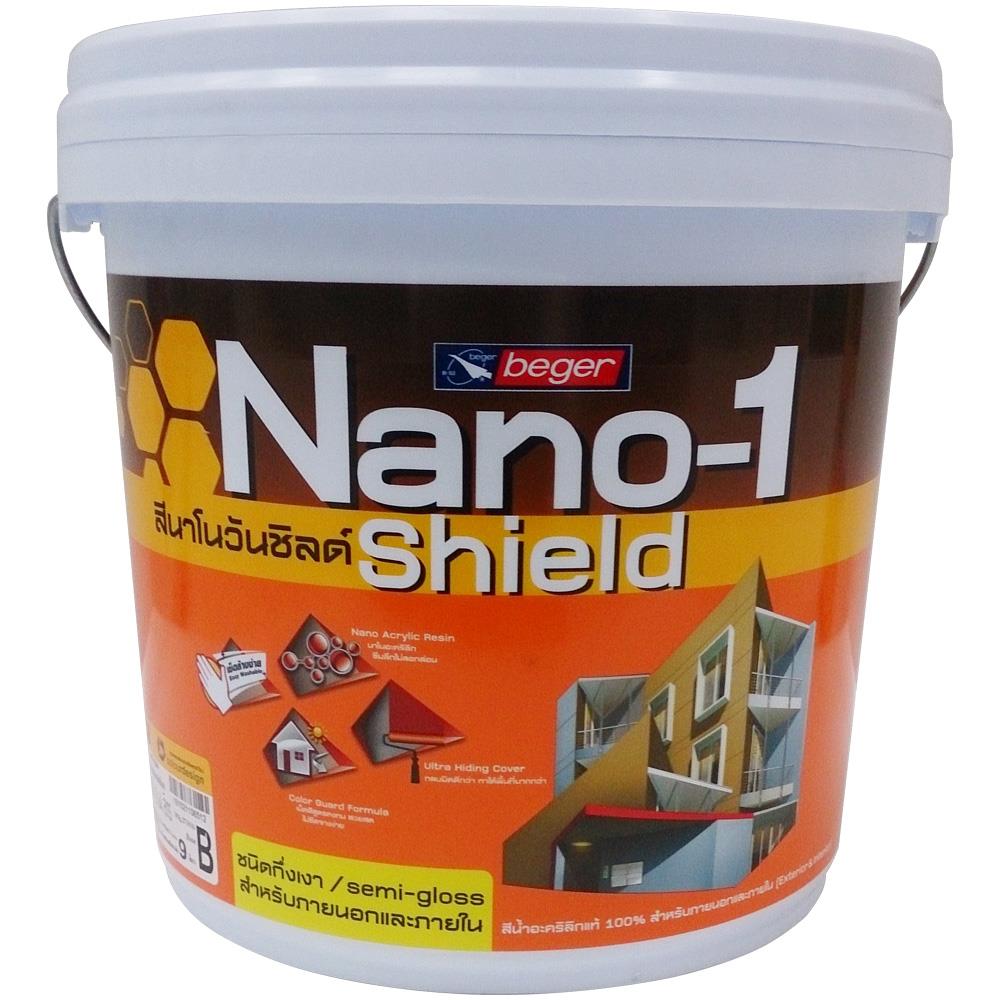 สีน้ำทาภายนอก BEGER NANO1 SHIELD BASE B กึ่งเงา 9 ลิตร