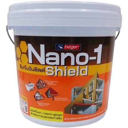 สีน้ำทาภายนอก BEGER NANO1 SHIELD BASE B กึ่งเงา 9 ลิตร_0