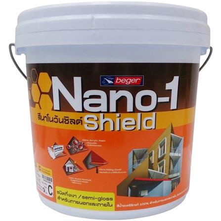 สีน้ำทาภายนอก BEGER NANO1 SHIELD BASE C กึ่งเงา 9 ลิตร