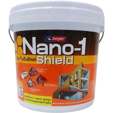 สีน้ำทาภายนอก BEGER NANO1 SHIELD BASE D กึ่งเงา 9 ลิตร_0