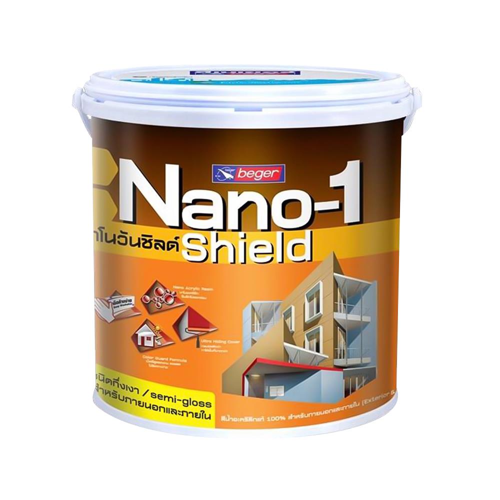 สีน้ำทาภายนอก BEGER NANO1 SHIELD BASE D กึ่งเงา 3.5 ลิตร