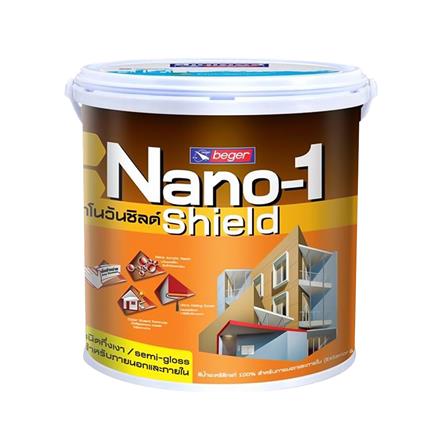 สีน้ำทาภายนอก BEGER NANO1 SHIELD BASE D กึ่งเงา 3.5 ลิตร_0
