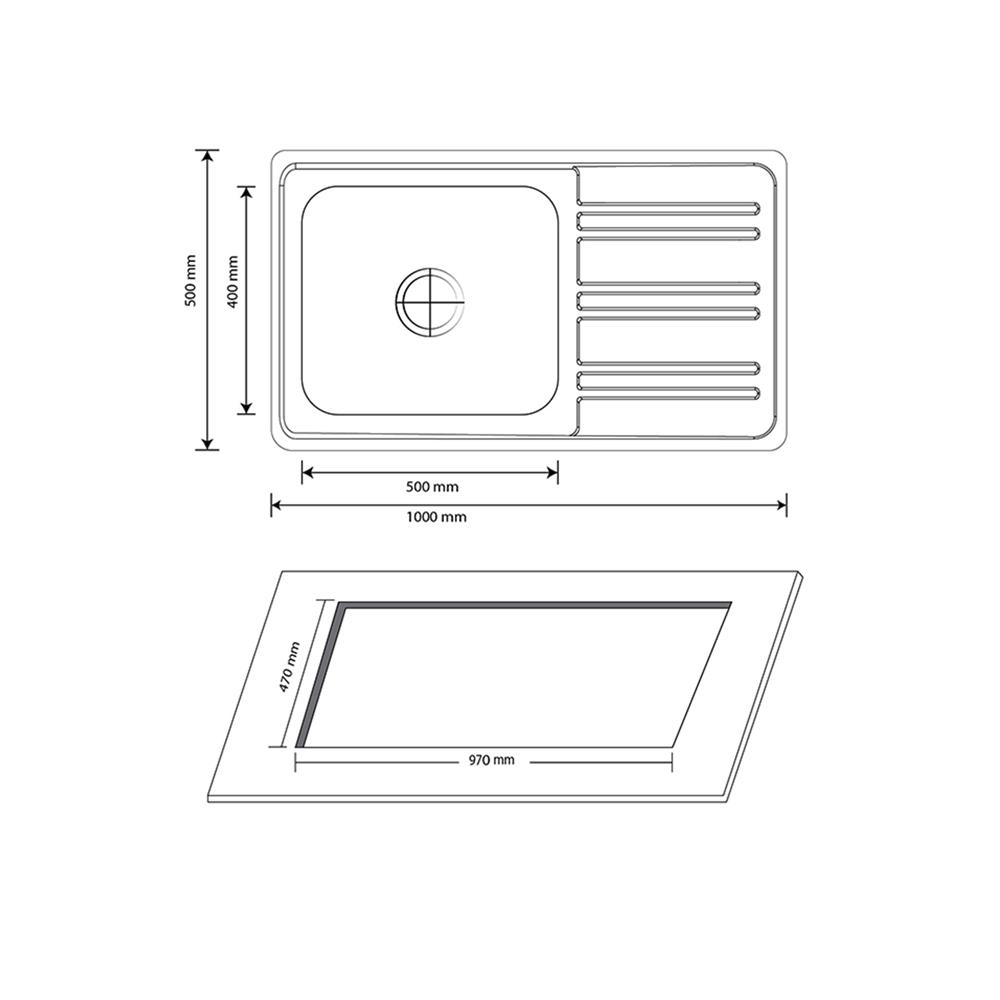 ซิงค์ฝัง 1 หลุม 1 ที่พัก AXIA RIVIERA 100 สเตนเลส