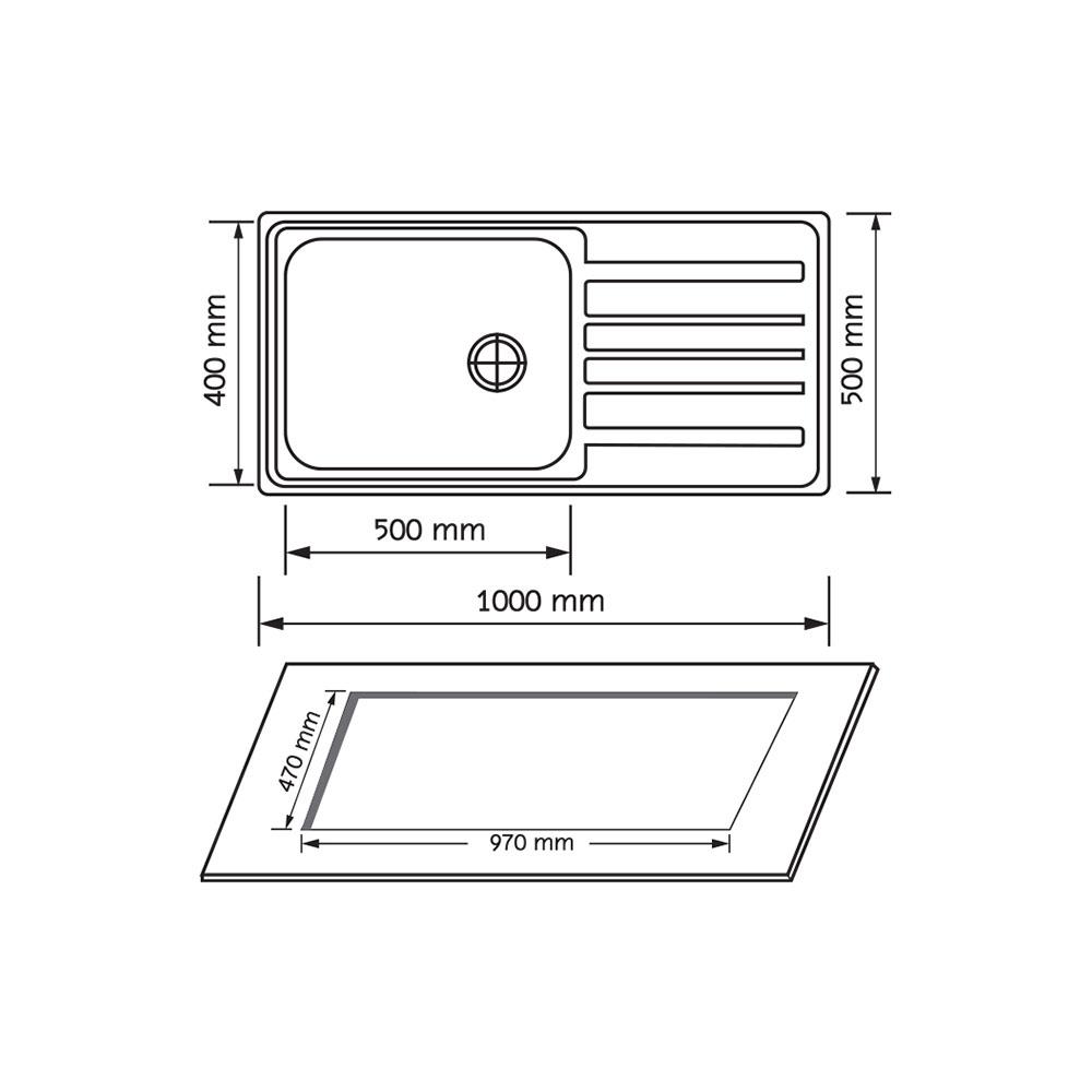 ซิงค์ฝัง 1 หลุม 1 ที่พัก AXIA MARINA 100 สเตนเลส