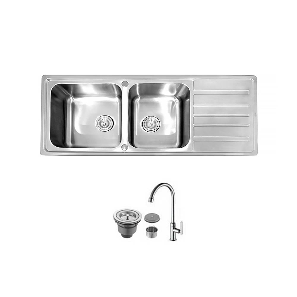 ซิงค์ฝัง 2หลุม 1ที่พัก AXIA MARINA 120 สเตนเลส