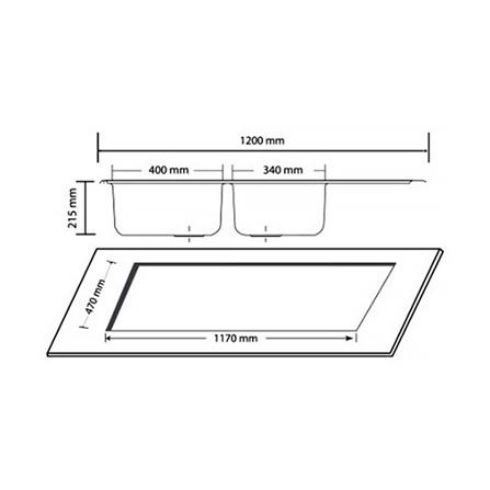 ซิงค์ฝัง 2หลุม 1ที่พัก AXIA MARINA 120 สเตนเลส_1