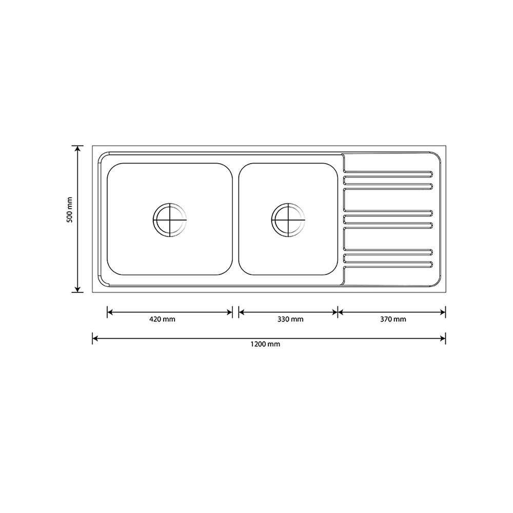 ซิงค์ฝัง 2 หลุม 1 ที่พัก AXIA RIVIERA 120 สเตนเลส