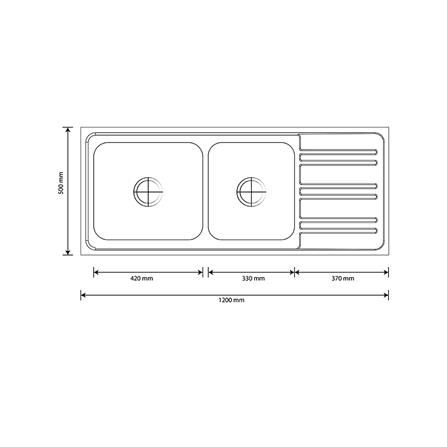ซิงค์ฝัง 2 หลุม 1 ที่พัก AXIA RIVIERA 120 สเตนเลส_5