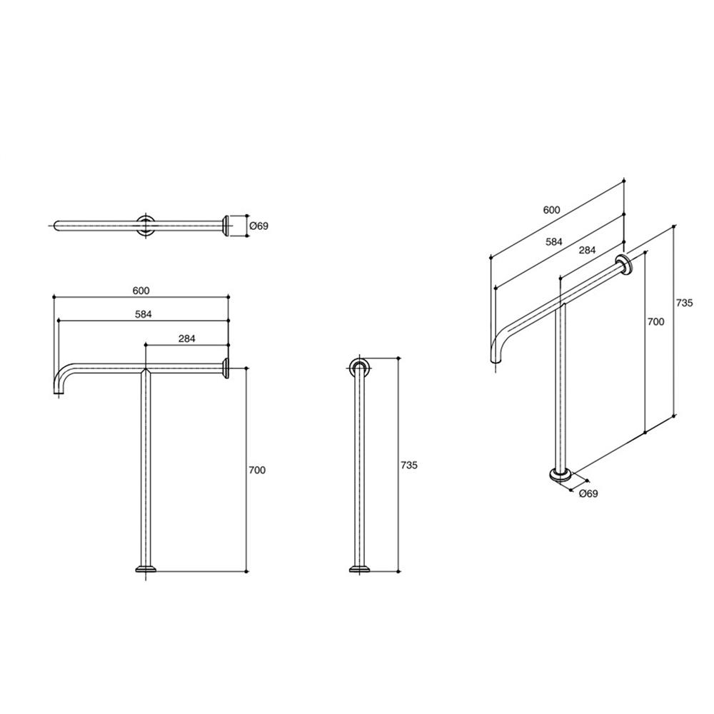 ราวมือจับกันลื่น ENGLEFIELD K-45128X-BS