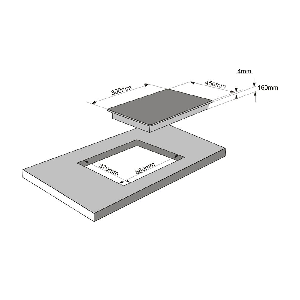 เตาฝังแก๊ส TECNOPLUS HB2078.02GB 80 ซม.