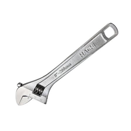 ประแจเลื่อนชุบซาตินด้ามเปลือย HACHI 8 นิ้ว