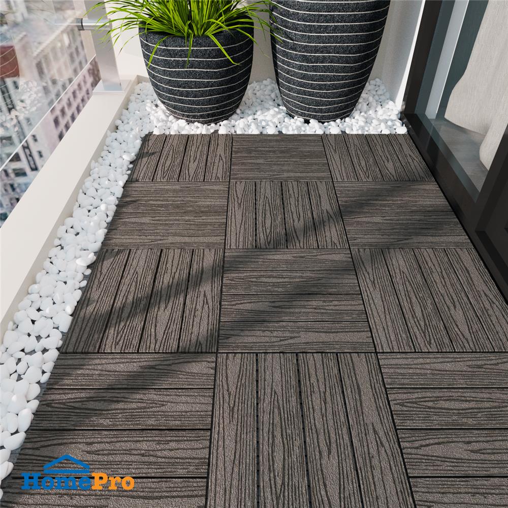 ทางเท้า WPC ลายไม้ SPRING 30x30 ซม. สีเทา