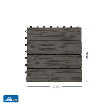 ทางเท้า WPC ลายไม้ SPRING 30x30 ซม. สีเทา_5