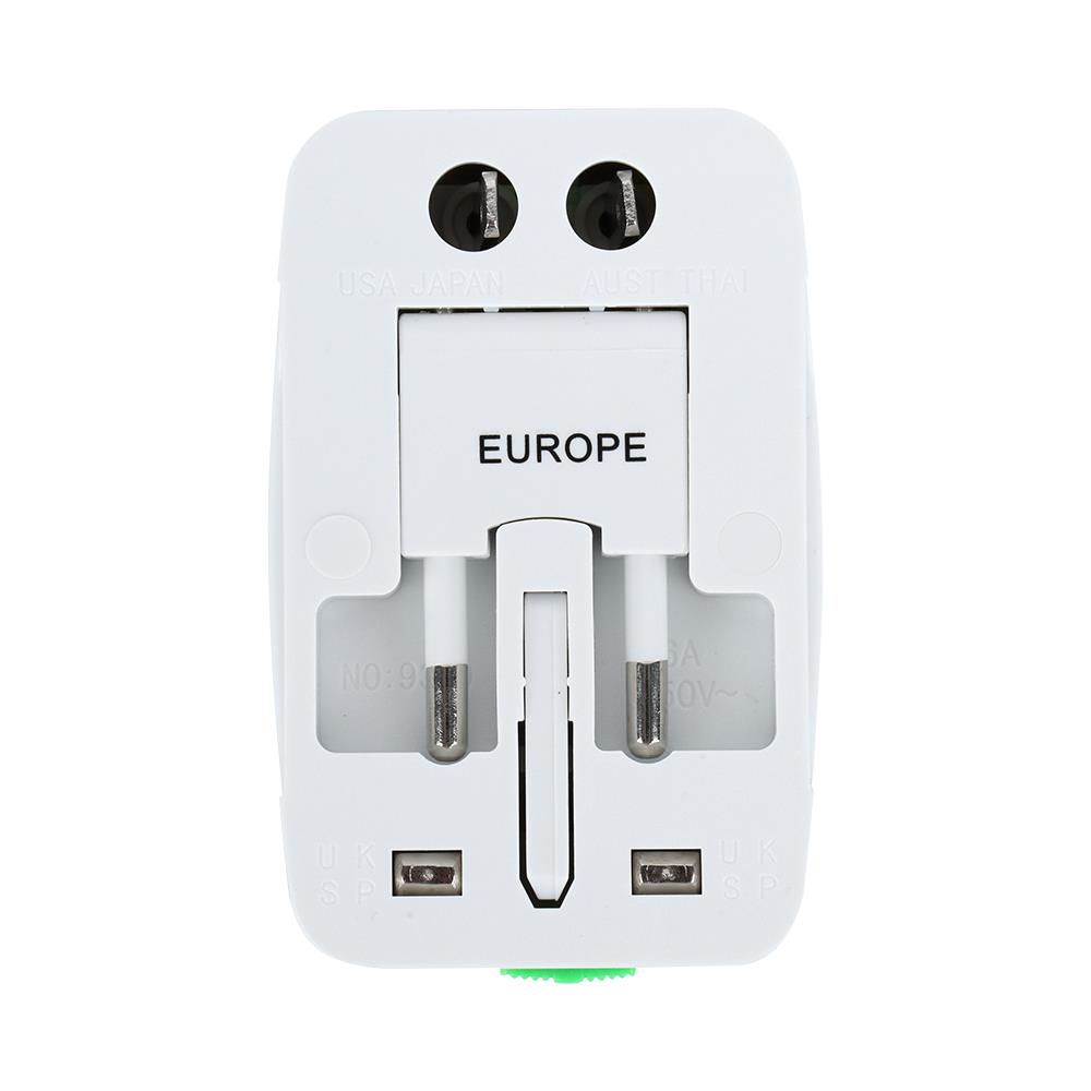 ปลั๊กแปลง 2 ขา UNIVERSAL  2 USB DATA DP1 สีขาว