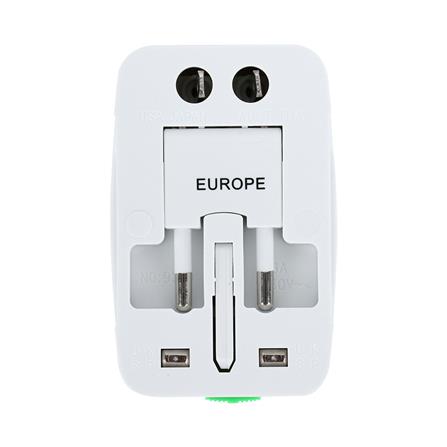 ปลั๊กแปลง 2 ขา UNIVERSAL  2 USB DATA DP1 สีขาว_1