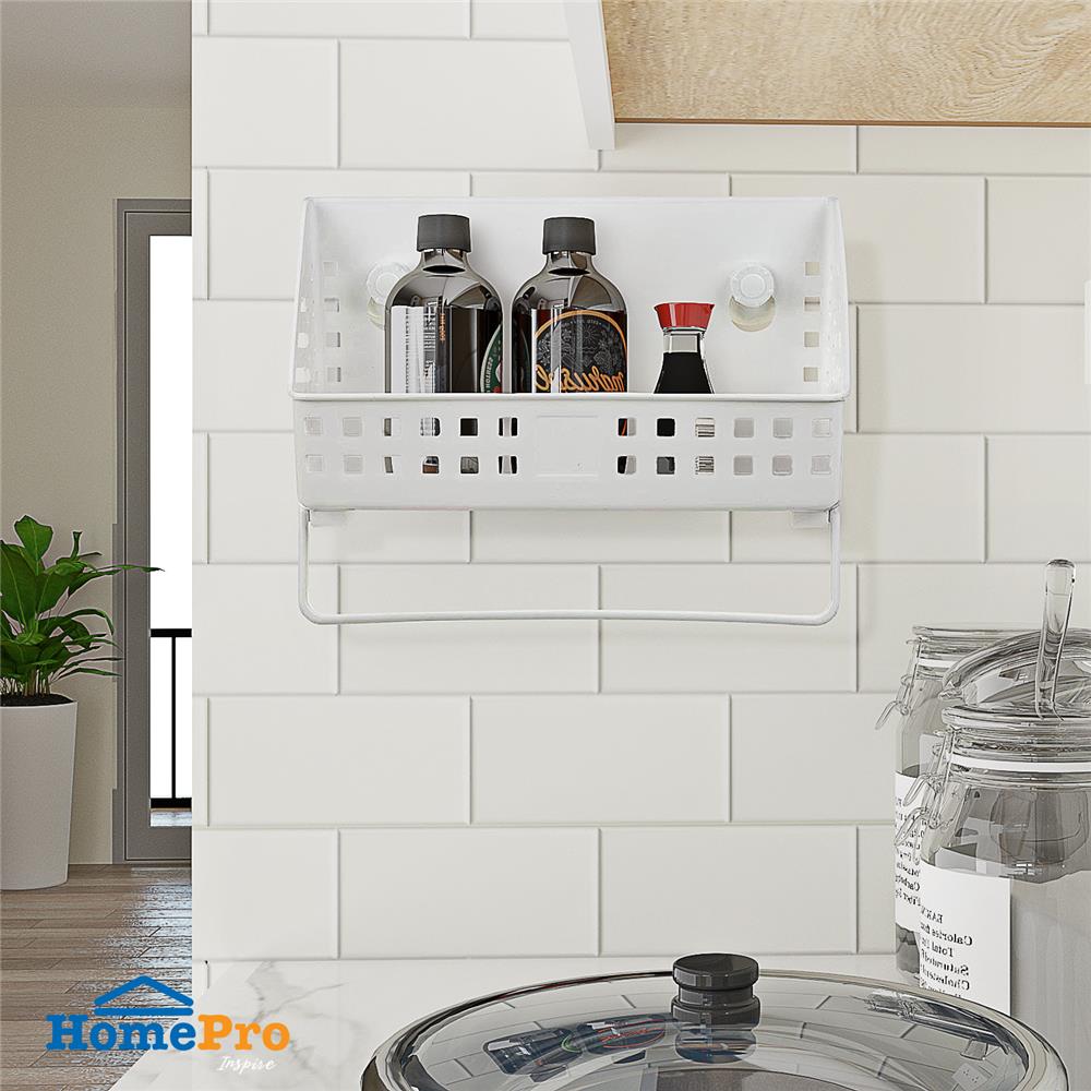 ตะกร้าแขวนติดผนังสูญญากาศ R1820 สีขาว KECH