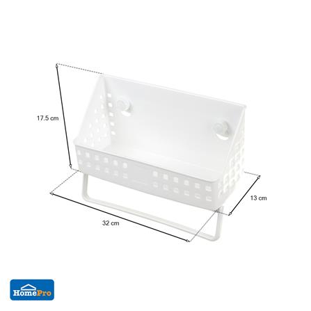 ตะกร้าแขวนติดผนังสูญญากาศ R1820 สีขาว KECH_4