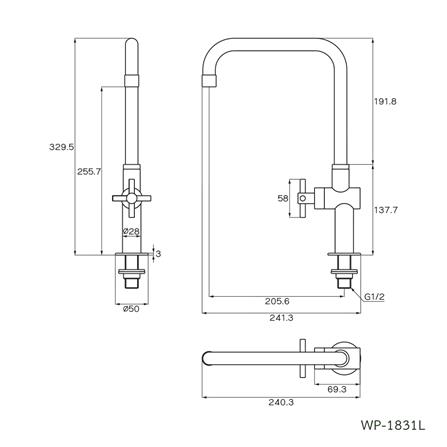 ก๊อกซิงค์เดี่ยวเคาน์เตอร์ WS WP-1831L สีเงิน_1