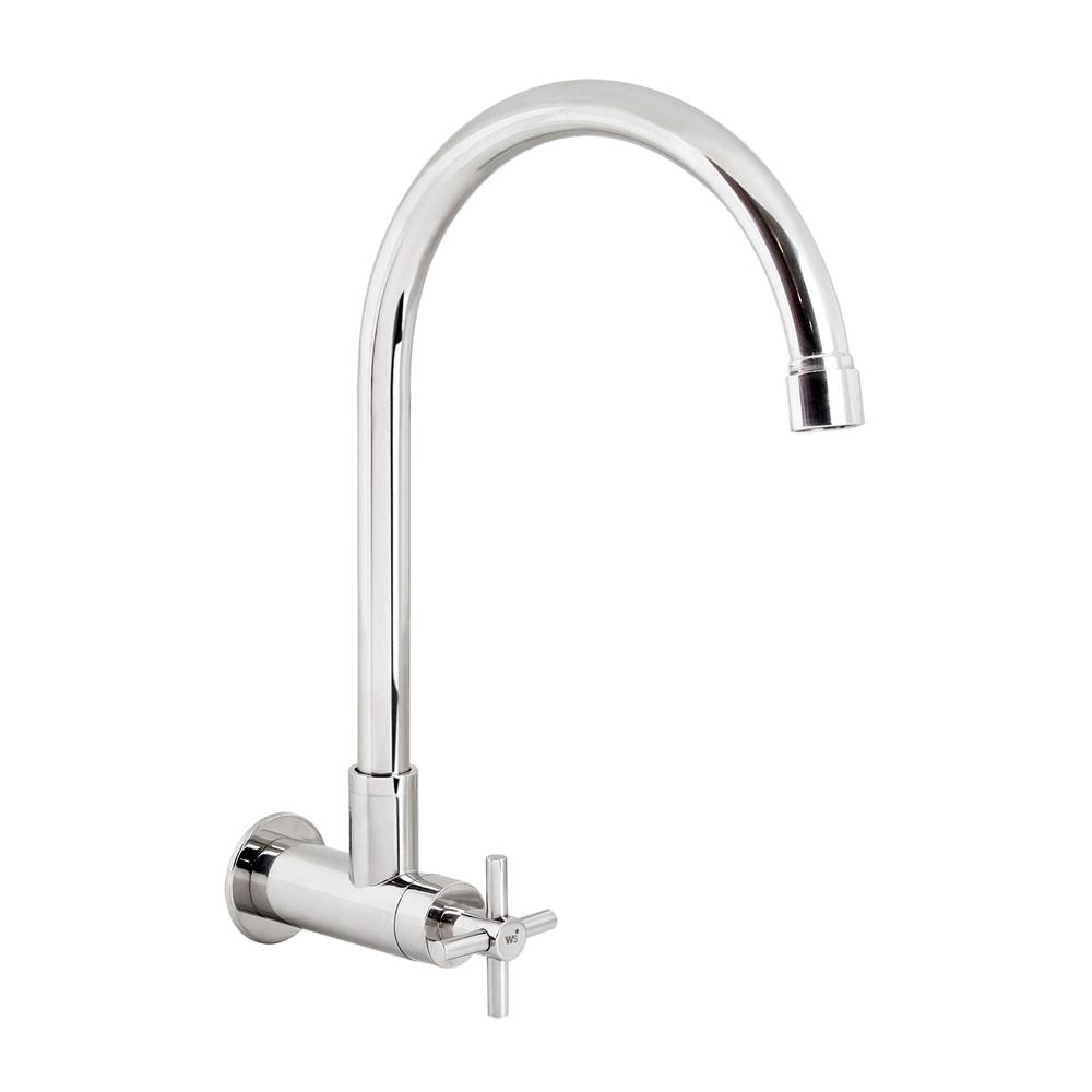 ก๊อกซิงค์เดี่ยวผนัง WS WP-1832J สีเงิน