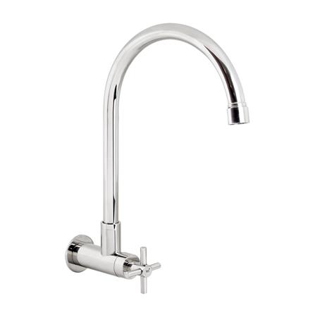 ก๊อกซิงค์เดี่ยวผนัง WS WP-1832J สีเงิน