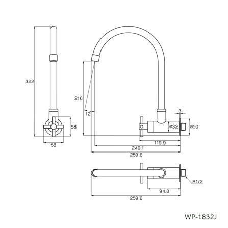 ก๊อกซิงค์เดี่ยวผนัง WS WP-1832J สีเงิน_1