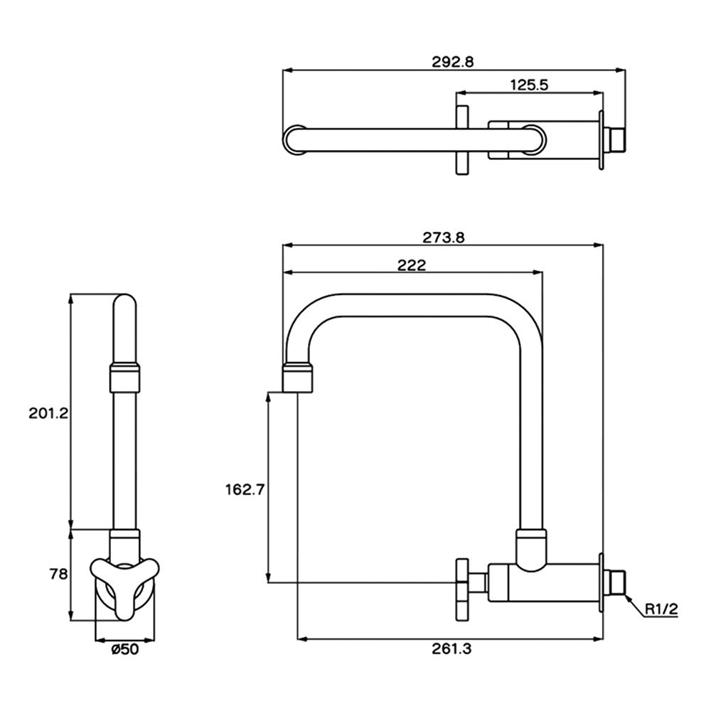ก๊อกซิงค์เดี่ยวติดผนัง WS WP-0832L