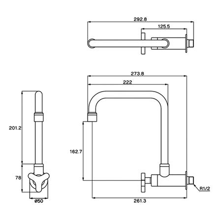 ก๊อกซิงค์เดี่ยวติดผนัง WS WP-0832L_1