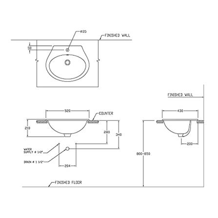 อ่างล้างหน้าฝังบนเคาน์เตอร์ KARAT K-17534X-1-wk สีขาว_1
