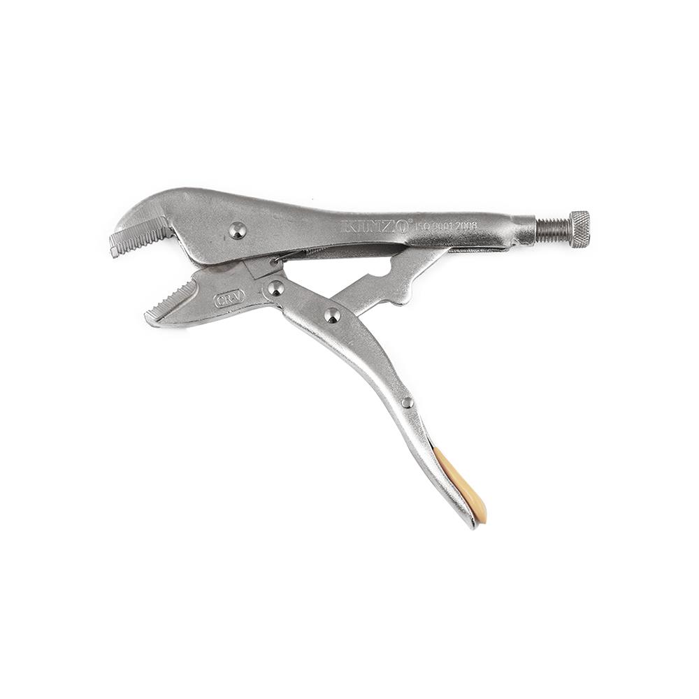 คีมล็อกปากโค้ง KINZO VR91795 10 นิ้ว สีเงิน