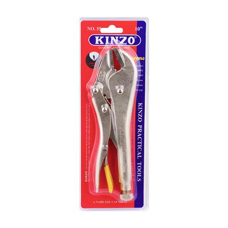 คีมล็อกปากโค้ง KINZO VR91795 10 นิ้ว สีเงิน_2