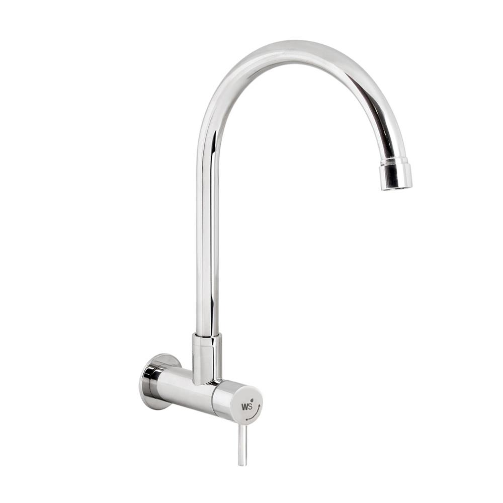 ก๊อกซิงค์เดี่ยวผนัง WS WP-0232J สีเงิน