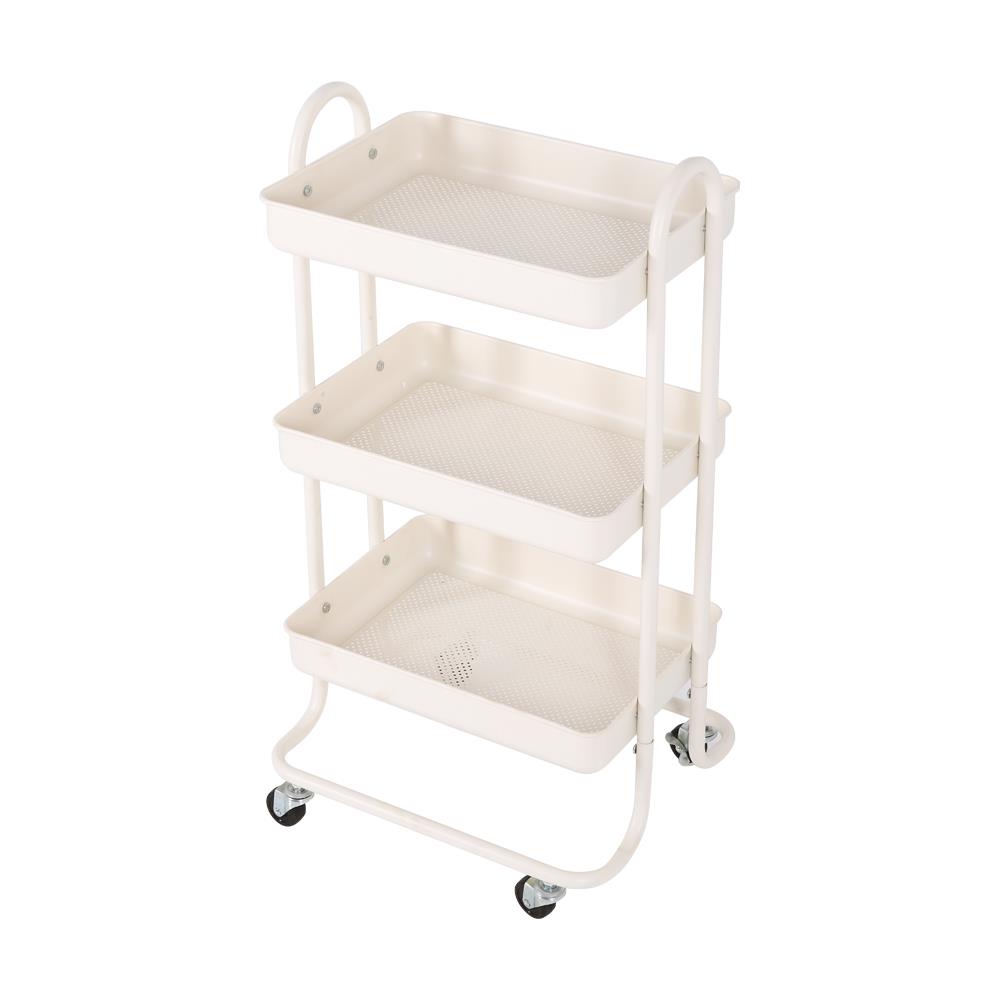 ชั้นวางของ 3 ชั้น มีล้อ STACKO ST25346 46x39.5x87 ซม. สีครีม