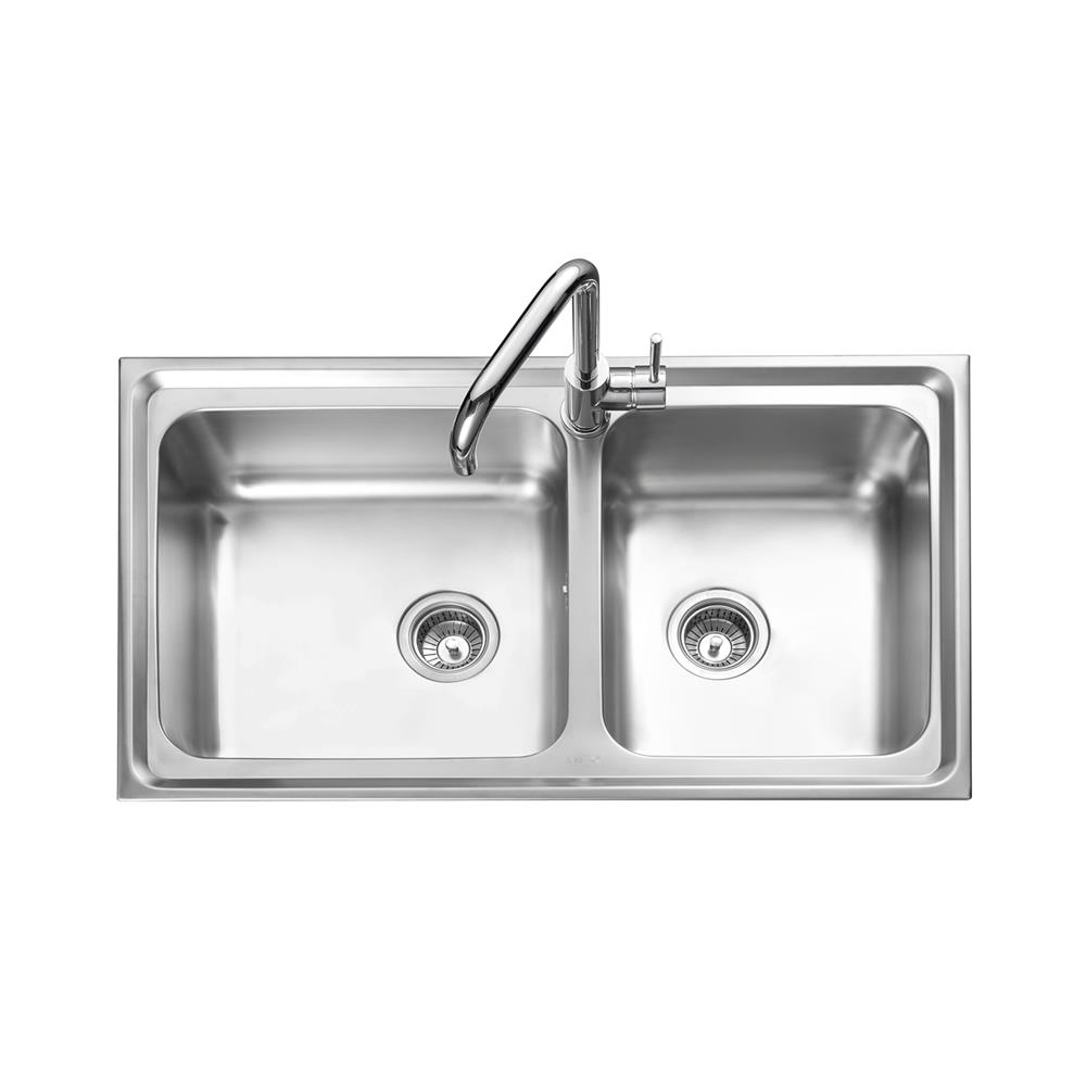 ซิงค์ฝัง 2หลุม MEX DLS86B สเตนเลส