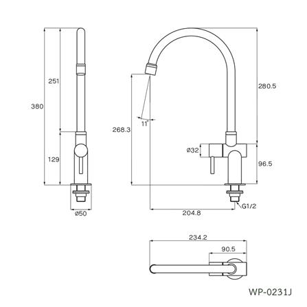 ก๊อกซิงค์เดี่ยวเคาน์เตอร์ WS WP-0231J สีเงิน_1