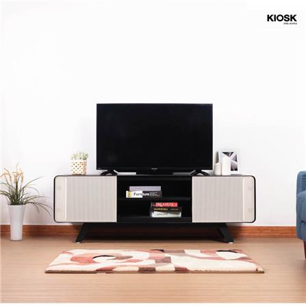 ตู้วางทีวี KIOSK PT-04 DG 150 ซม. สีดำ/ขาว_4