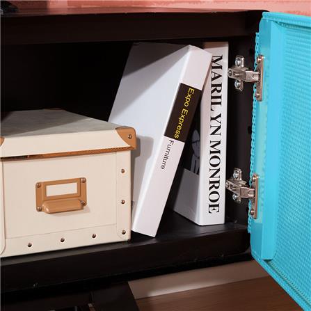 ตู้วางทีวี KIOSK PT-04 BO 150 ซม. สีดำ/ฟ้า_2