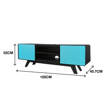 ตู้วางทีวี KIOSK PT-04 BO 150 ซม. สีดำ/ฟ้า_5