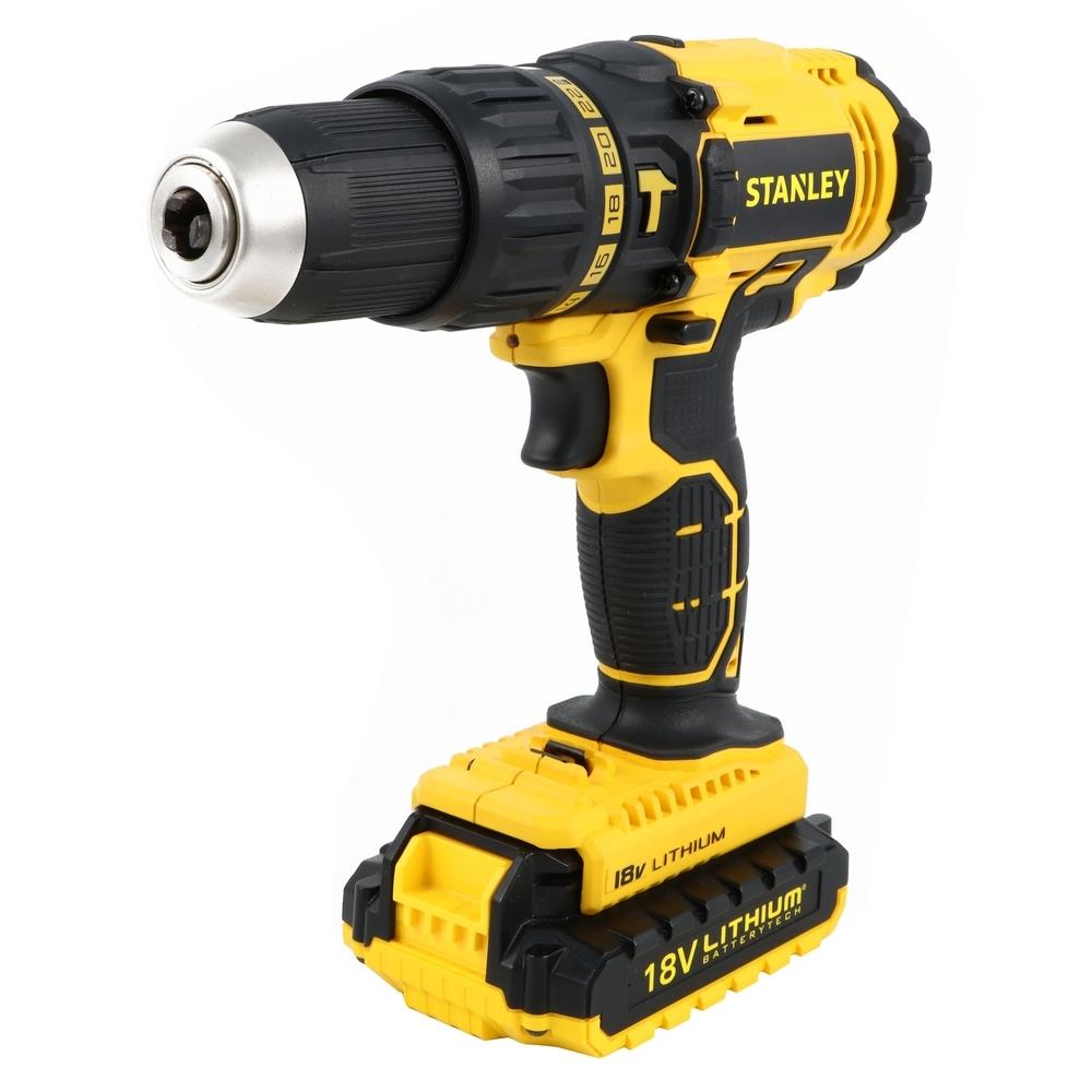 สว่านกระแทกไร้สาย (พร้อมแบตเตอรี่) STANLEY SCH20C2K-B1 18 โวลต์