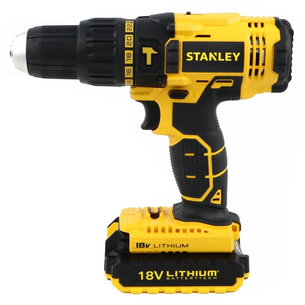 สว่านกระแทกไร้สาย (พร้อมแบตเตอรี่) STANLEY SCH20C2K-B1 18 โวลต์