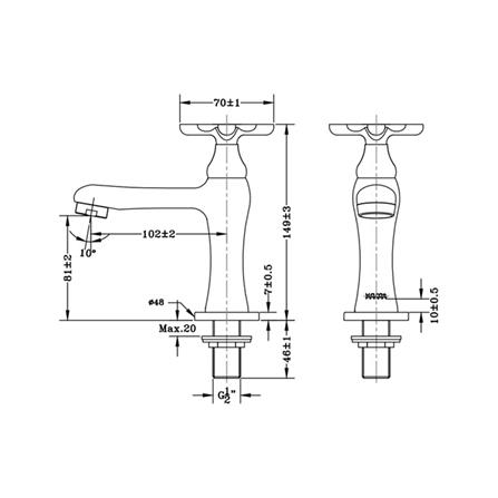 ก๊อกอ่างล้างหน้าเดี่ยว KARAT KF-10-100-50_1