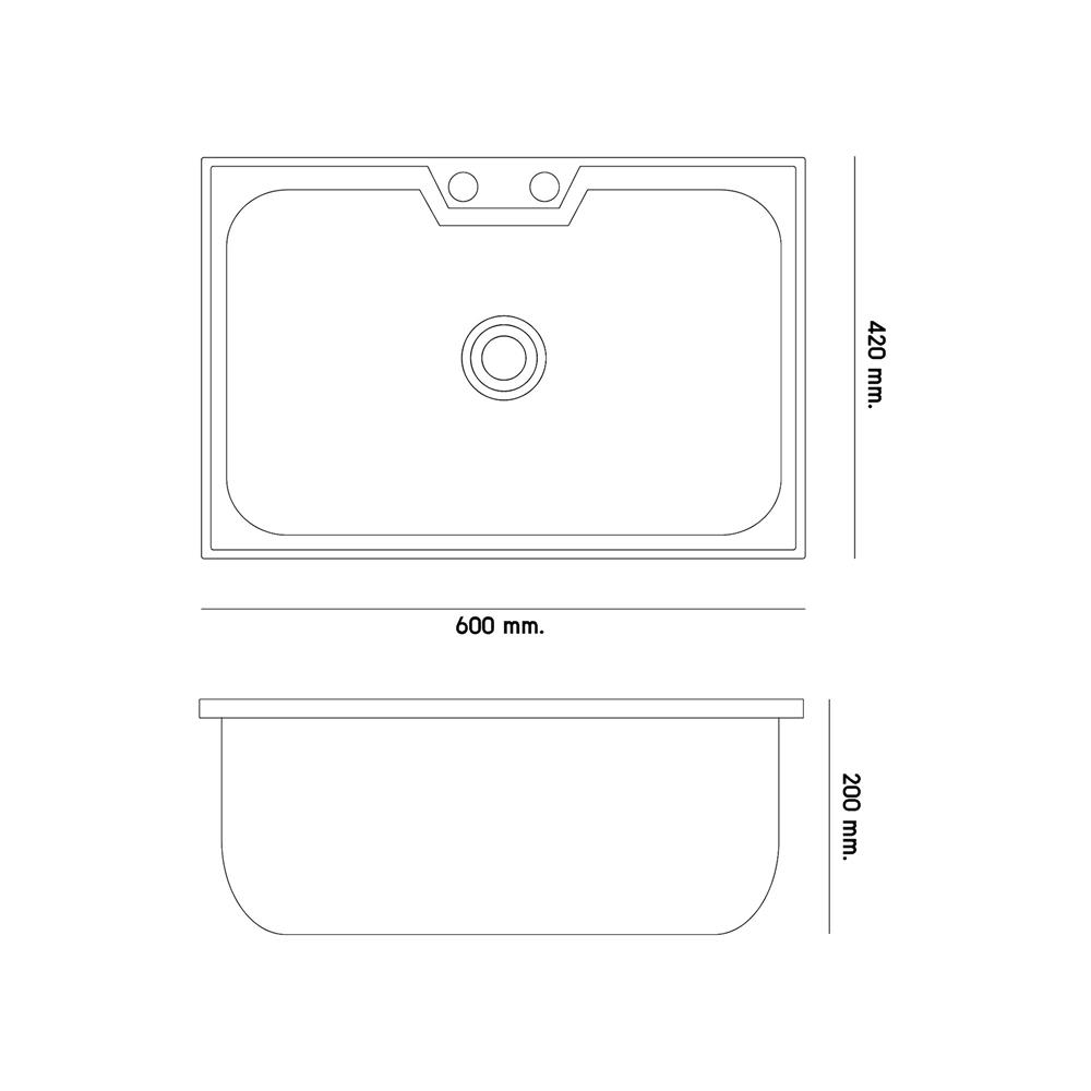 ซิงค์ฝัง 1 หลุม DYNA HOME DH-6042 สีเงิน