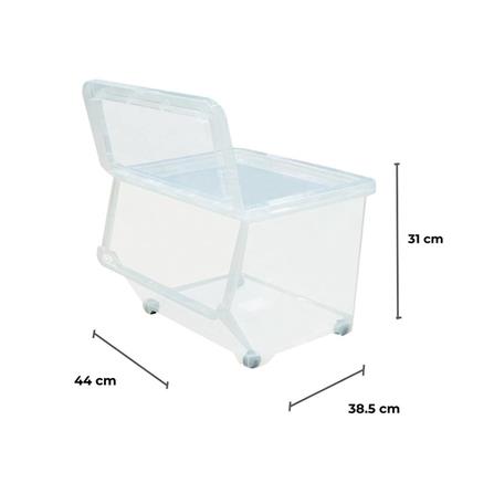 กล่องเก็บของ มีล้อ ฝาหน้า STACKO 70552 ไซซ์ L สีใส_8