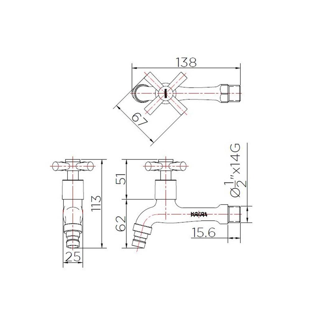 ก๊อกล้างพื้น 1 ทาง KARAT FAUCET EC-01-410-50 สีโครม